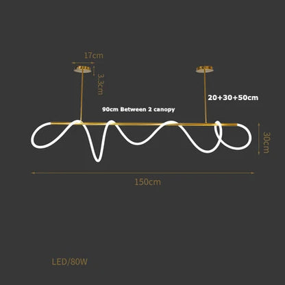 DecorBites™ Lines Chandelier: Modern Designer Lighting for Living Room, Dining, and Bar