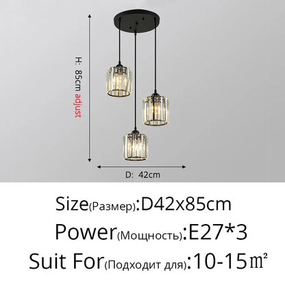 DecorBites™ Crystal Chandelier Luxury Ceiling Lamp LED Modern Pendant Light for Indoor Spaces
