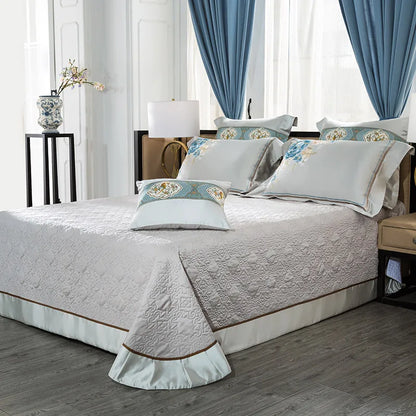 Juego de cama DecorBites™ 200S de algodón egipcio bordado, incluye sábanas y funda nórdica (tamaños Queen y King).