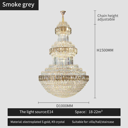 DecorBites™ Crystal Chandelier: Luxury Lighting for Villa, Hotel, Office & Exhibitions