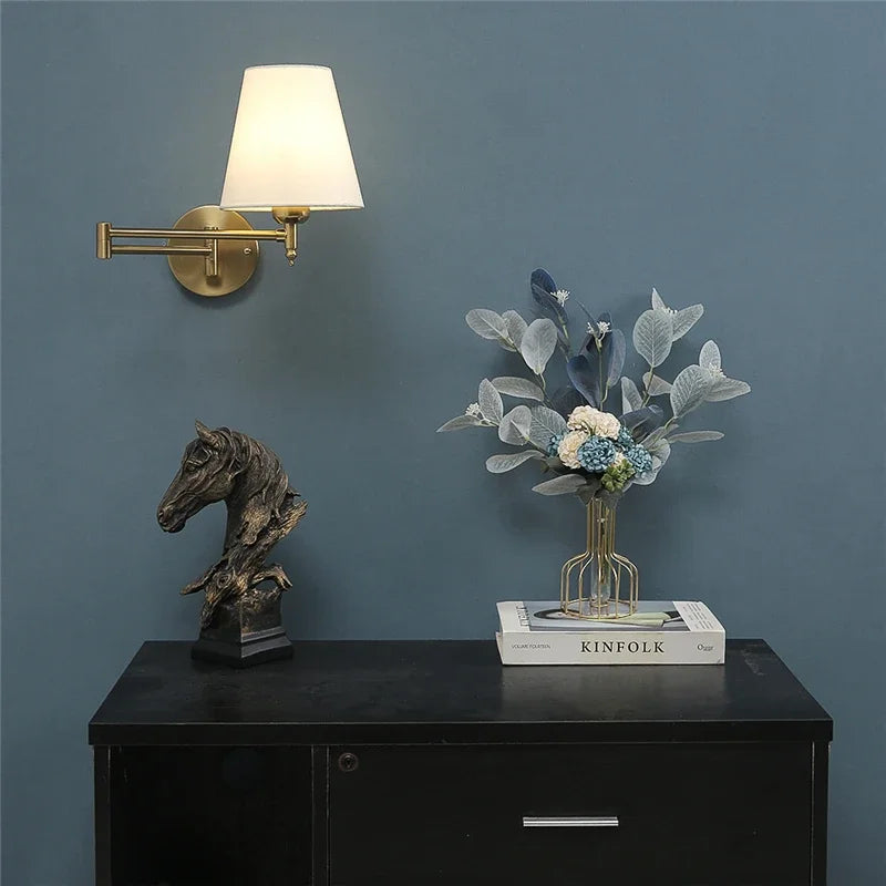 DecorBites™ Adjustable LED Wall Lamp for Bedroom, Hotel, or Study - Rotating Long Arm Reading Light