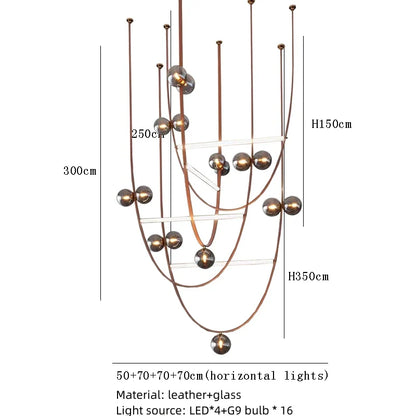 DecorBites™ Leather Chandeliers 2023 LED Minimalist Home Decor Lighting for Living Room