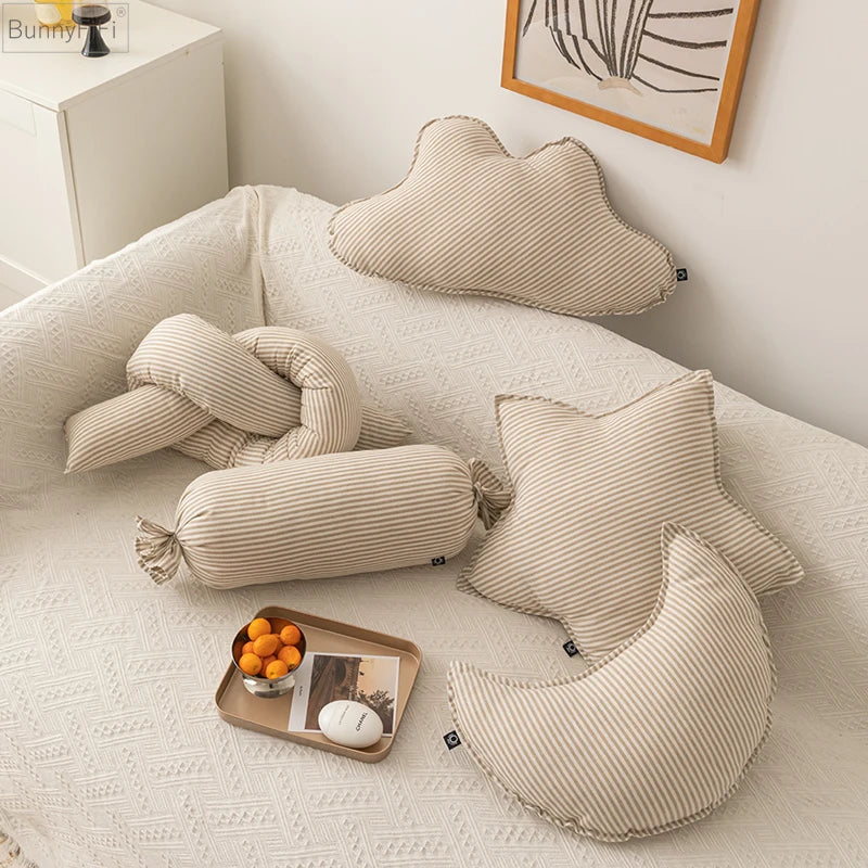 Sofá Silla para Fiesta en Habitación de Niños Decorbites™ Decoración de Coche Cojín Suave Estrella Luna Rayas