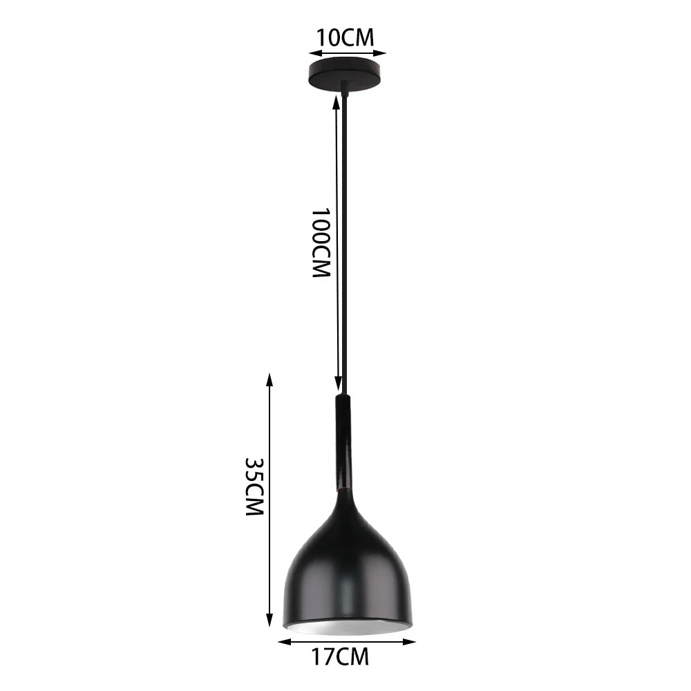 Black Wood Industrial Pendant Light