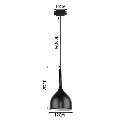 Black Wood Industrial Pendant Light