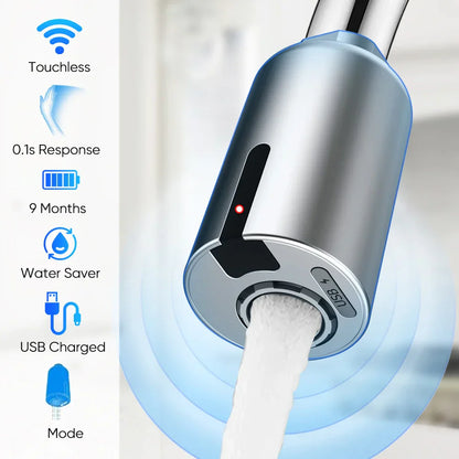 DecorBites™ Intelligent Faucet Sensor Mixer for Bathroom Kitchen - Water-Saving Red Light Adapter