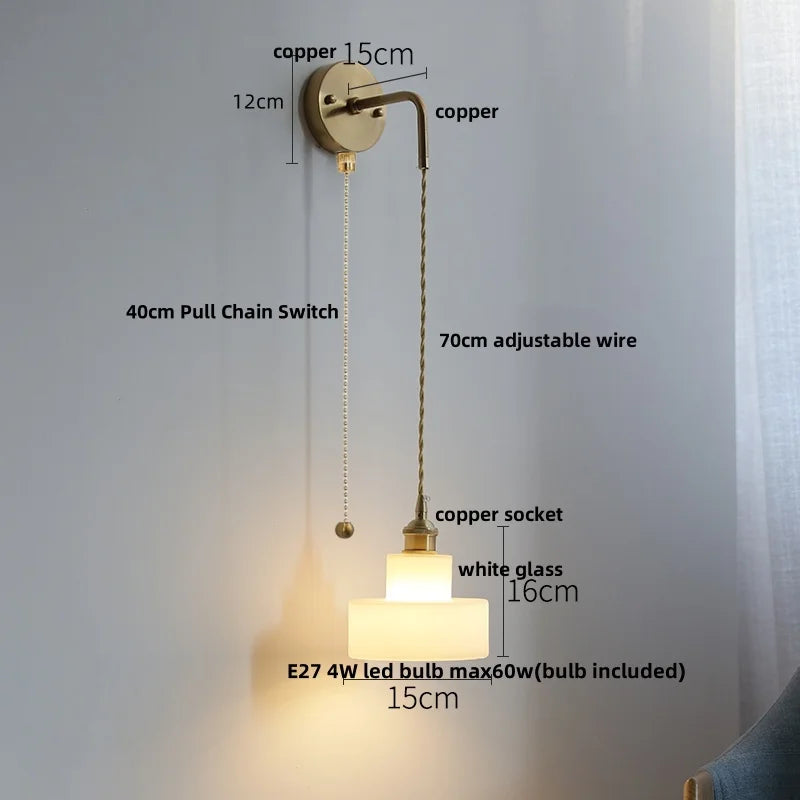 DecorBites™ LED Glass Wall Light Fixture Bedroom Aisle Study Modern Adjustable Bedside Lamp