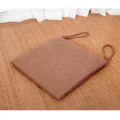 DecorBites™ Linen Seat Cushion: Comfortable Non-slip Chair Pad with Strap
