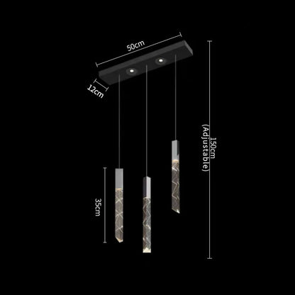 Lámpara de araña LED DecorBites™ Crystal Column: Lámpara colgante de lujo para escaleras, iluminación moderna para la decoración del hogar