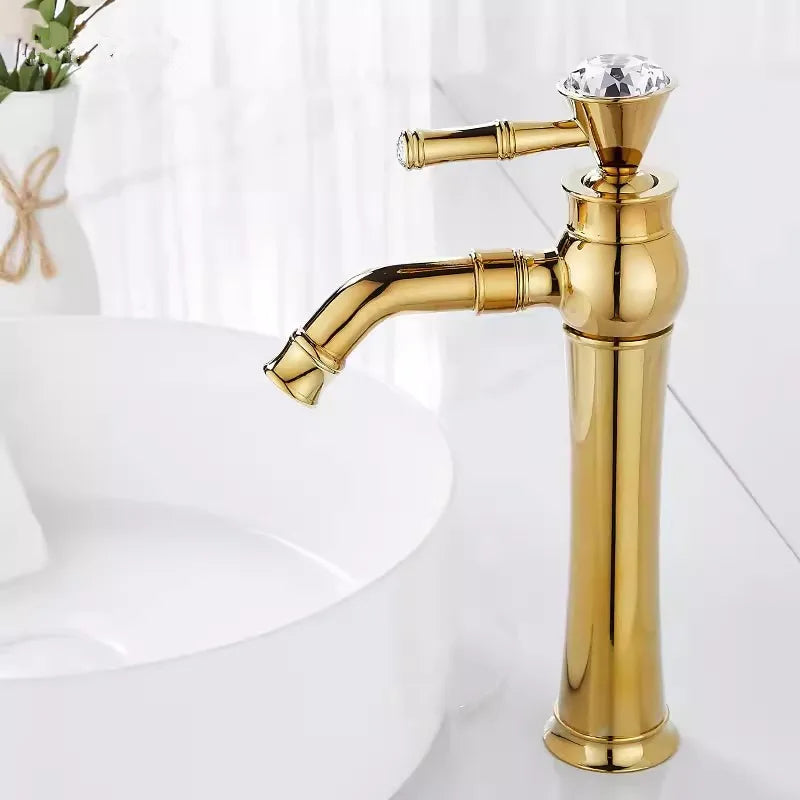 Decorbites™ Gold Messing Badezimmerarmatur Einhebel-Aufsatzauslauf Waschbeckenmischer