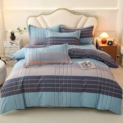 DecorBites™ Brushed Cotton Printed Duvet Cover Set - Single/Double Bed Bedclothes