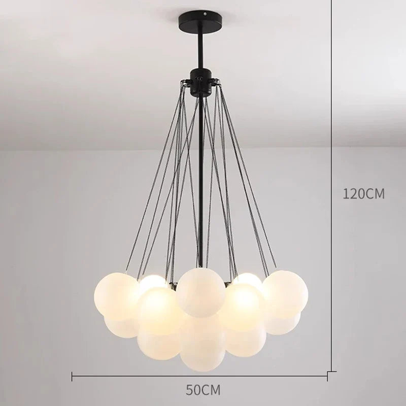 White Frosted Glass Chandelier