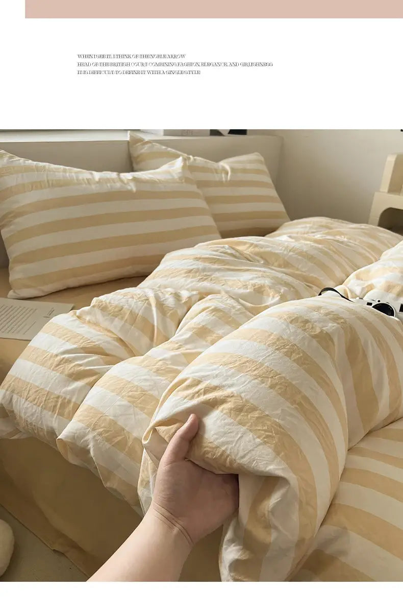 DecorBites™ Striped Quilt Set with Pillowcases and Sheet
