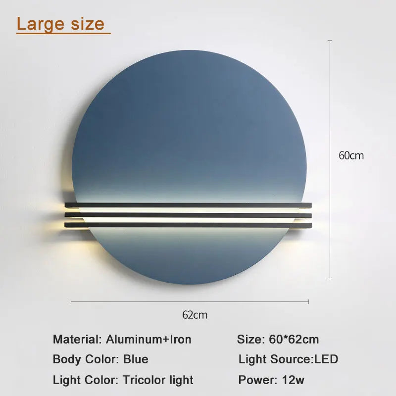 DecorBites™ Circular Wall Lamp: Nordic Designer LED Light for Bedroom and Living Room