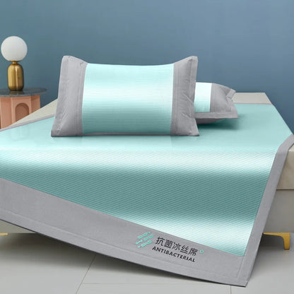 طقم ملاءات تبريد DecorBites™ مكون من 3 قطع لسرير مفرد مزدوج - تقنية الحرير الجليدي المضادة للبكتيريا