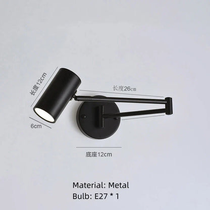 DecorBites™ LED Rotatable Wall Lamp Gold Black White Metal Sconce E27 Bulb