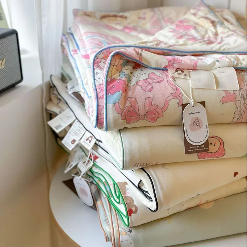 DecorBites™ Children Cartoon Summer Cooling Quilt - Double Bed Breathable Thin Blanket Duvet