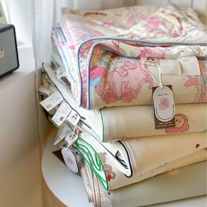 DecorBites™ Children Cartoon Summer Cooling Quilt - Double Bed Breathable Thin Blanket Duvet