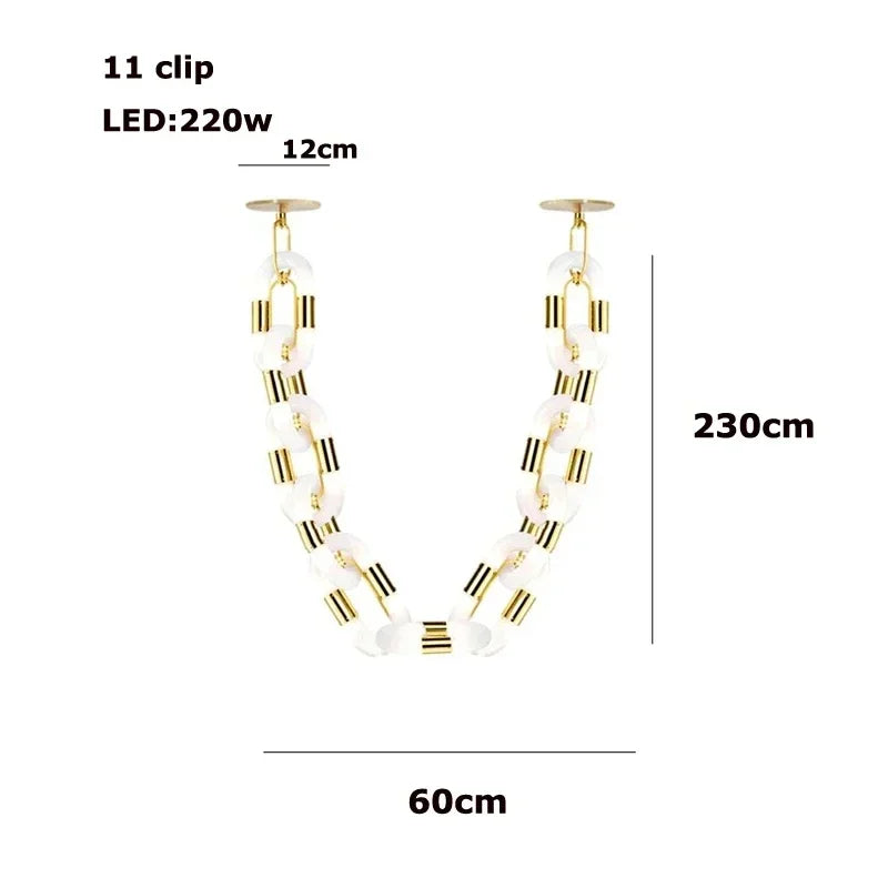 DecorBites™ Crystal Gold Chain Chandelier Ceiling Lamp for Home Décor