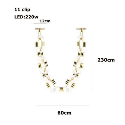 DecorBites™ Crystal Gold Chain Chandelier Ceiling Lamp for Home Décor