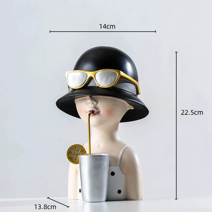 DecorBites™ Cartoon Girls Resin Figure Sculpture for Home Decor