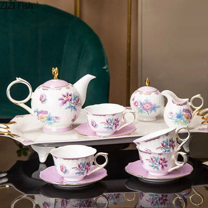 DecorBites™ Flowers Pattern Coffee Mug Set for Elegant Dining Table Décor