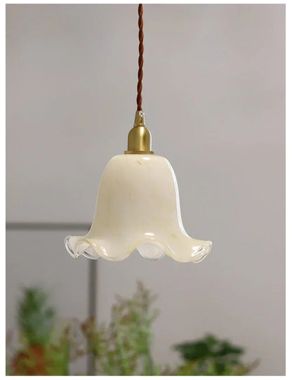 DecorBites™ Glass LED Pendant Lamp: Minimalist European Style, Retro Design, Luxury Brass Finish