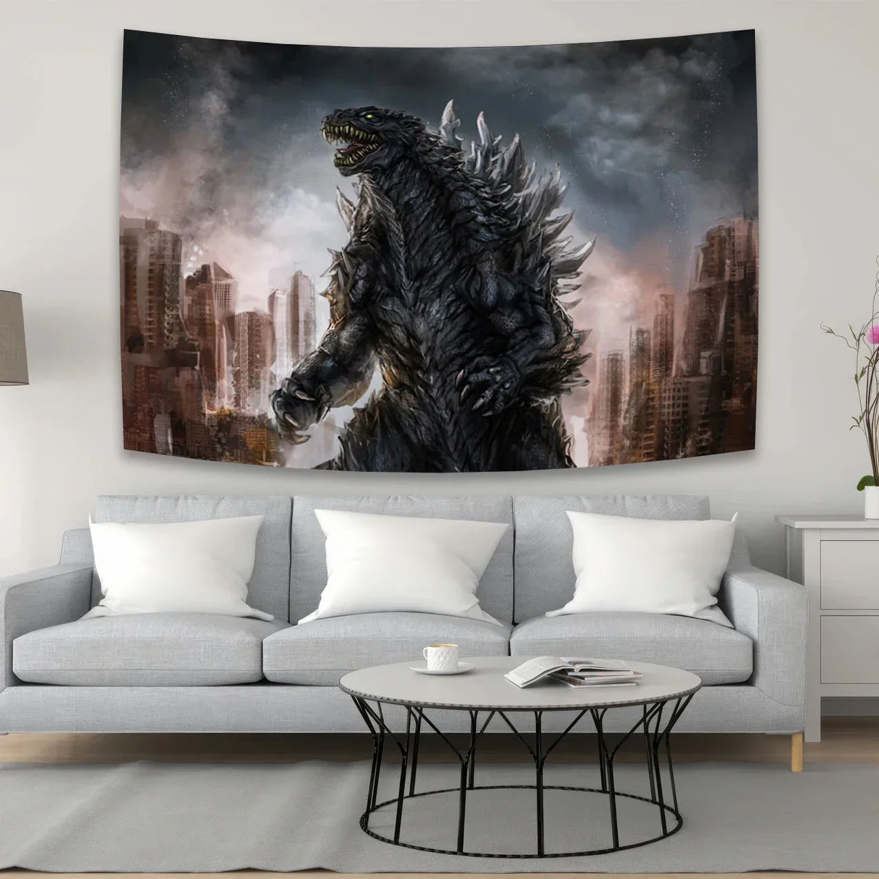 Monster Movie Tapestry Wall Hanging by Decobites - Boho Canvas Art Bedroom Decor