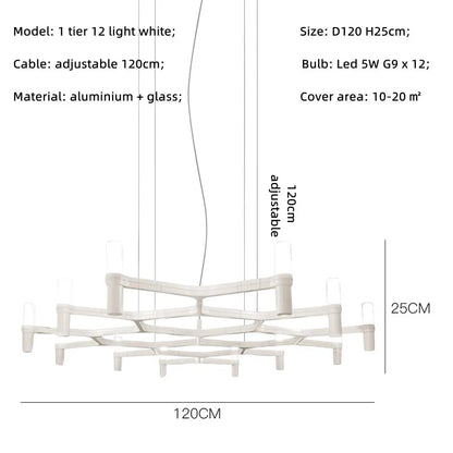 Lámpara de araña DecorBites™ Crown Major: Iluminación LED moderna y lujosa para cocina, hotel y sala de estar