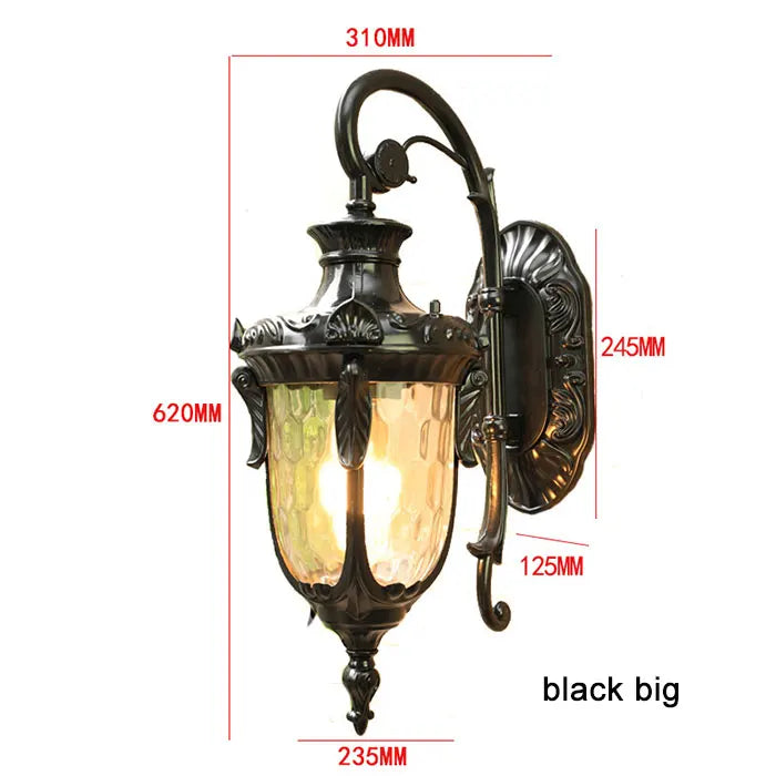 DecorBites™ Country Outdoor Wall Lantern for Restaurant Balcony Villa Door Waterproof Lights