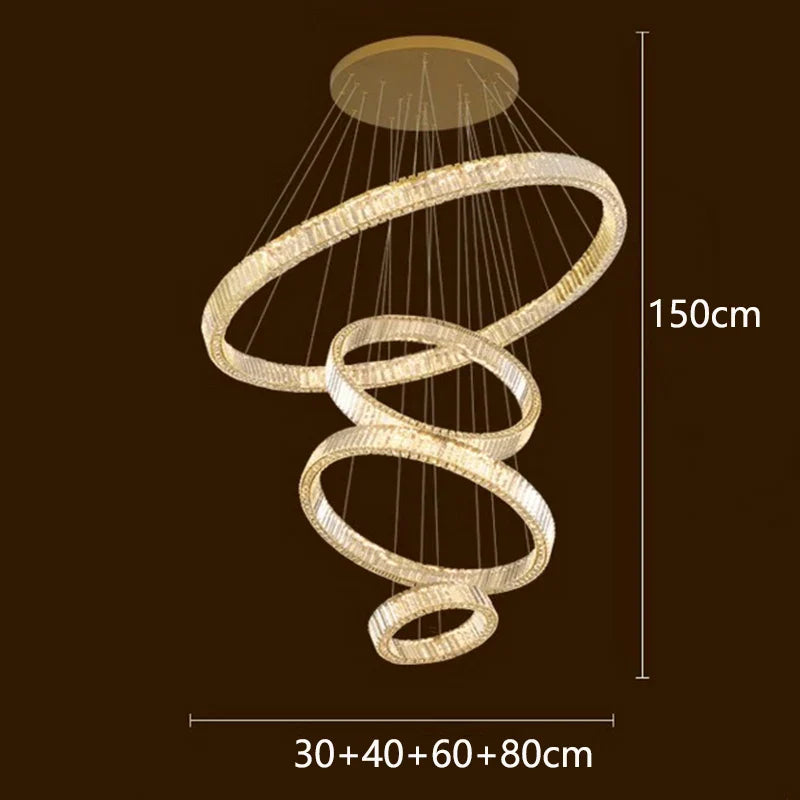 DecorBites™ Crystal Chandelier: Luxury Living Room Pendant Light, Stair Lamp & Ceiling Lighting
