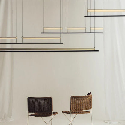 DecorBites™ LED Iron Art Chandelier: Nordic Minimalist Design with Long Lights for Office