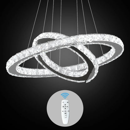 DecorBites™ Crystal Chandelier: Luxury LED Pendant Lighting for Living & Dining Room