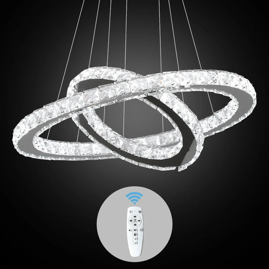 DecorBites™ Crystal Chandelier: Luxury LED Pendant Lighting for Living & Dining Room