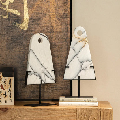 ديكوربايتس™ - منحوتة رخامية من اليشم المجردة - ديكور منزلي - تماثيل هندسية