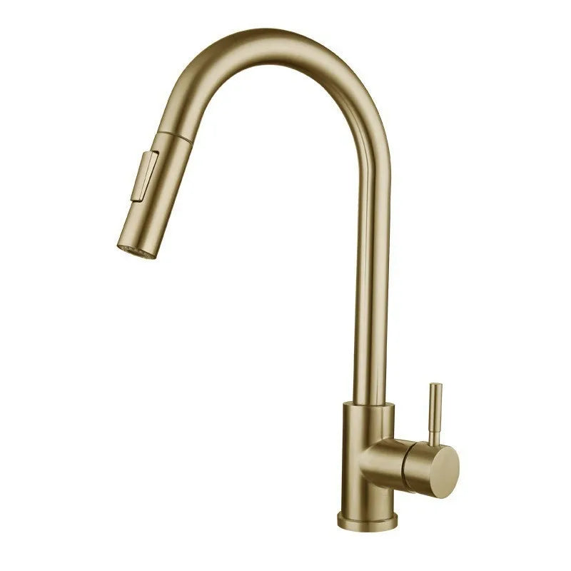 DecorBites™ Brushed Gold Pull Out Kitchen Faucet Luxury Black Sink Tap Kitchen Mixer