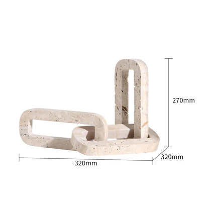 DecorBites™ Archway Shape Travertine Sculpture Figurine Statue for Home Decor