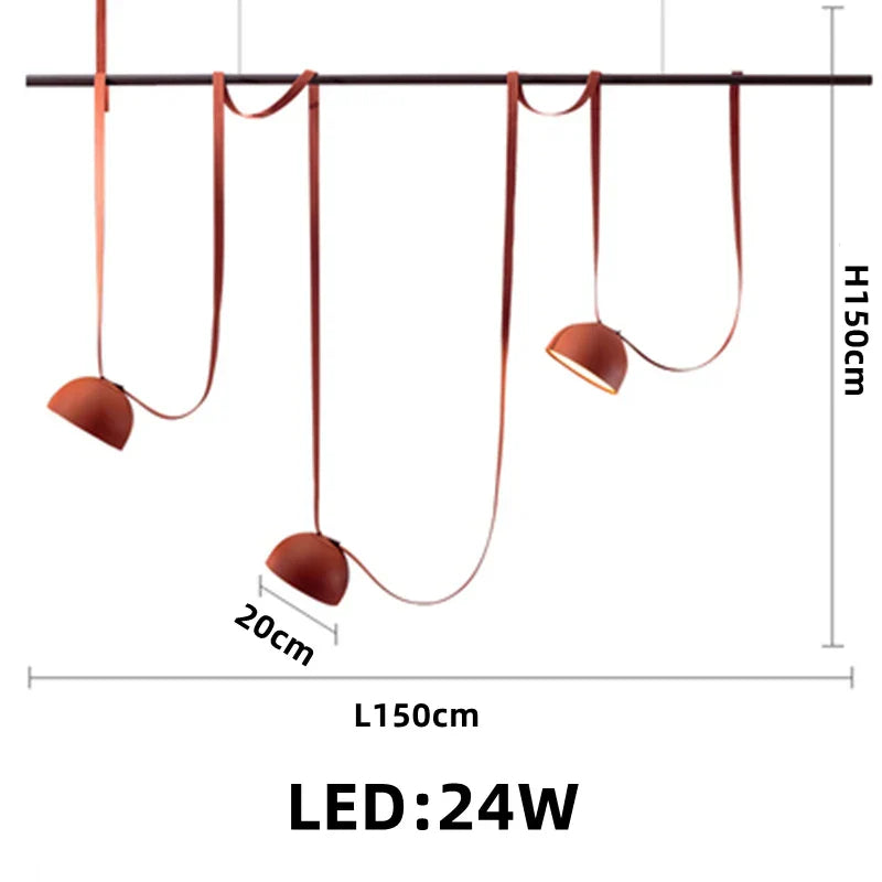 DecorBites™ Leather Pendant Light: Modern Nordic DIY Chandelier for Home and Office Decor