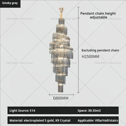 DecorBites™ Crystal Chandelier for Penthouse Villa Living Room - Modern Light Luxury Design