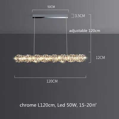 DecorBites™ Dimmable Crystal Chandelier Pendant Light for Modern Luxury Living Room.