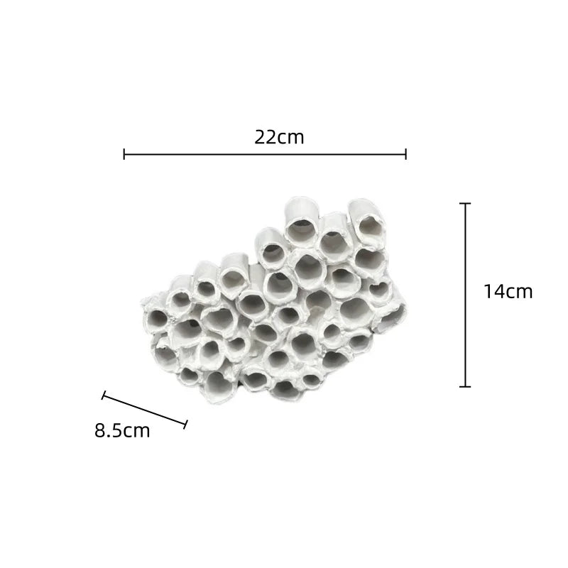 ديكور بايتس™ - تماثيل يدوية الصنع على شكل شبكة قرص العسل المجردة لديكور منزلي أنيق
