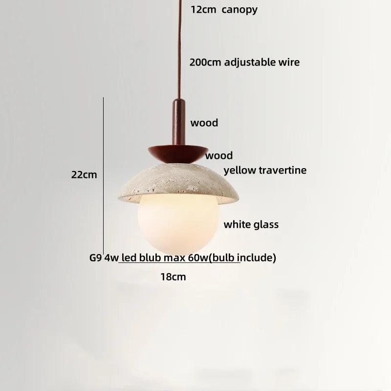 DecorBites™ LED Pendant Light: Yellow Stone Wabi Sabi Nordic Modern Hanging Lamp