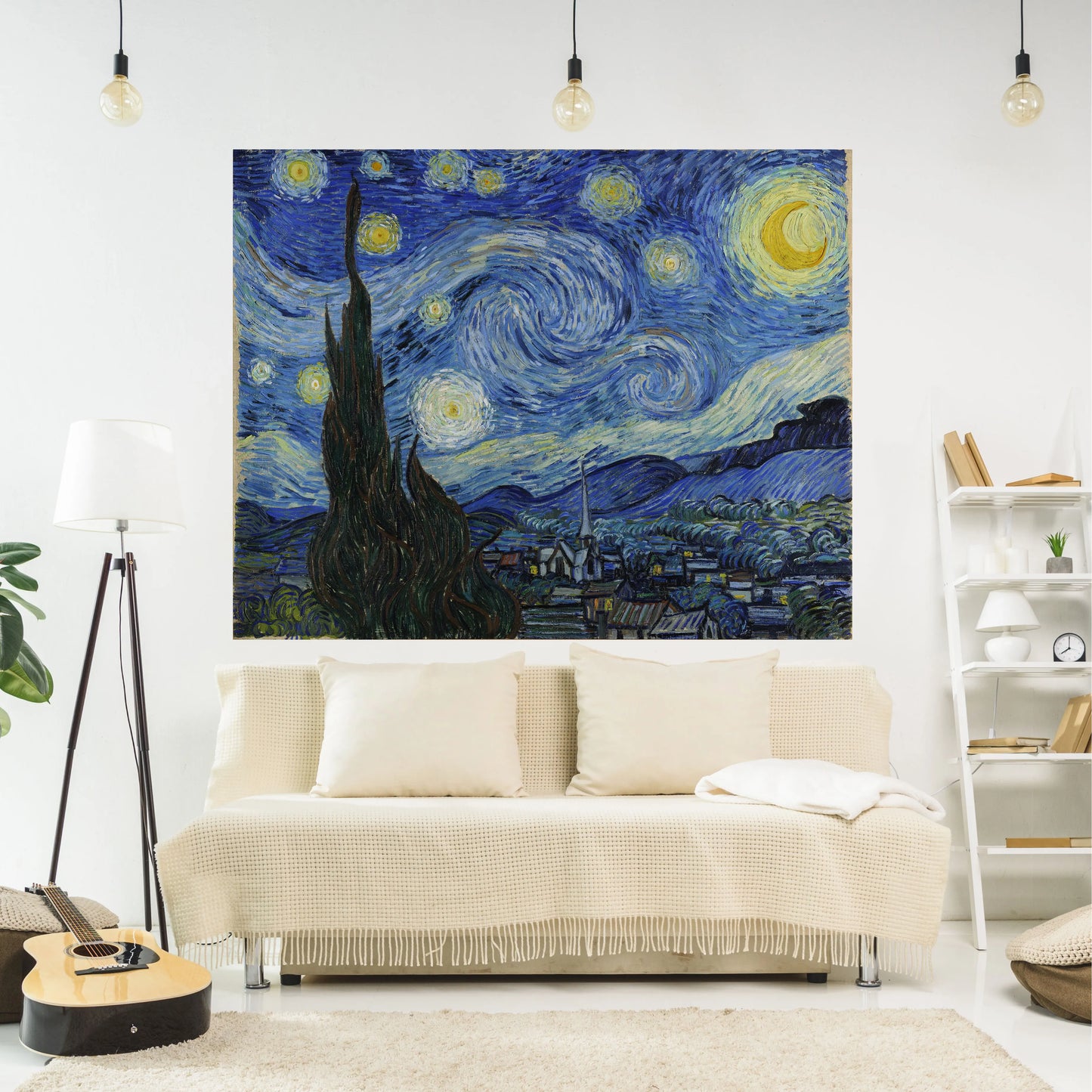 Decobites Starry Night Van Gogh Tapestry Art Decor Wall Hanging Carpet Modern Living Room