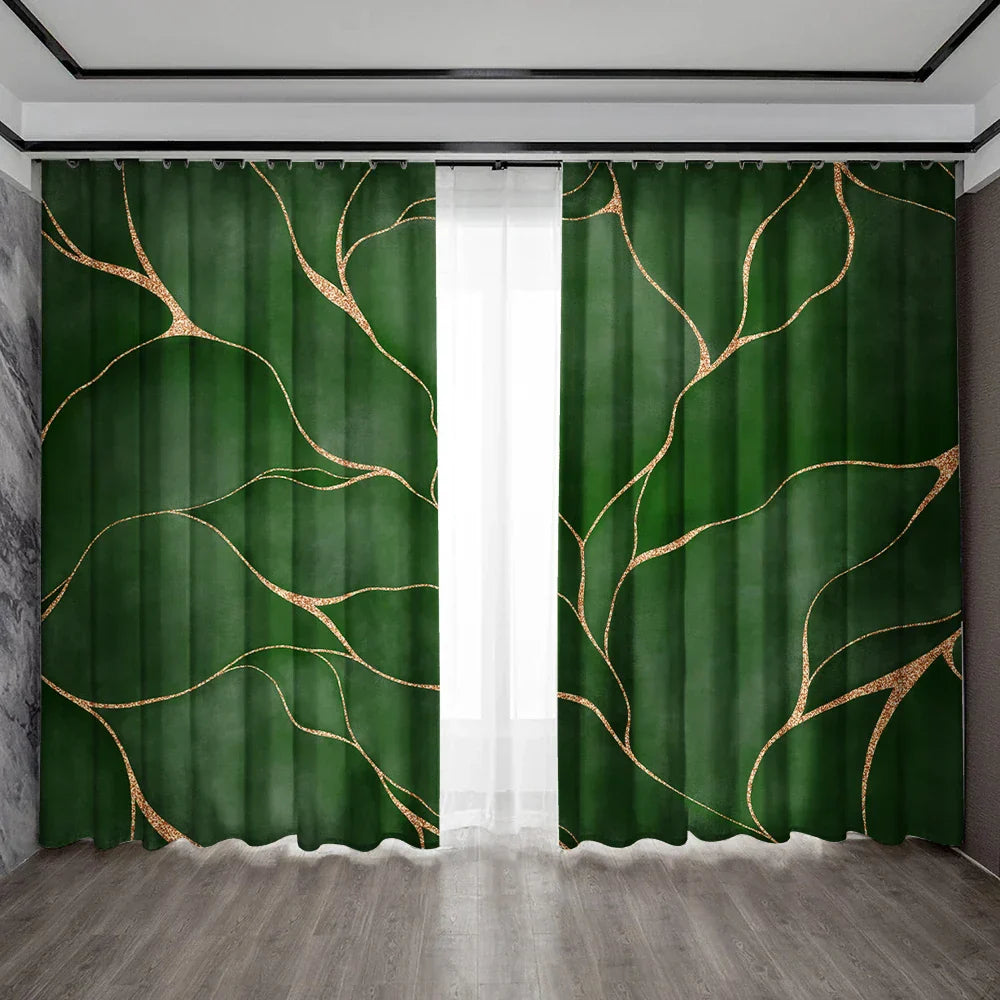 DecorBites™ Green Turtle Leaf Curtains for Kitchen, Coffee Shop, Living Room - Stylish Home Decoration