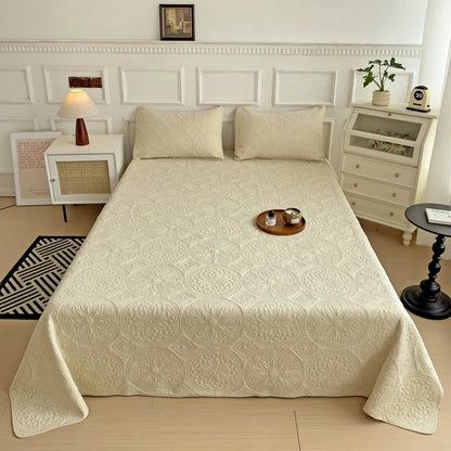 Decobites Cotton Quilted Embroidered Bedspread Set