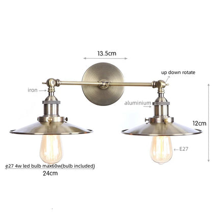DecorBites™ Dual Head LED Wall Light Pink Industrial Bedside Lamp