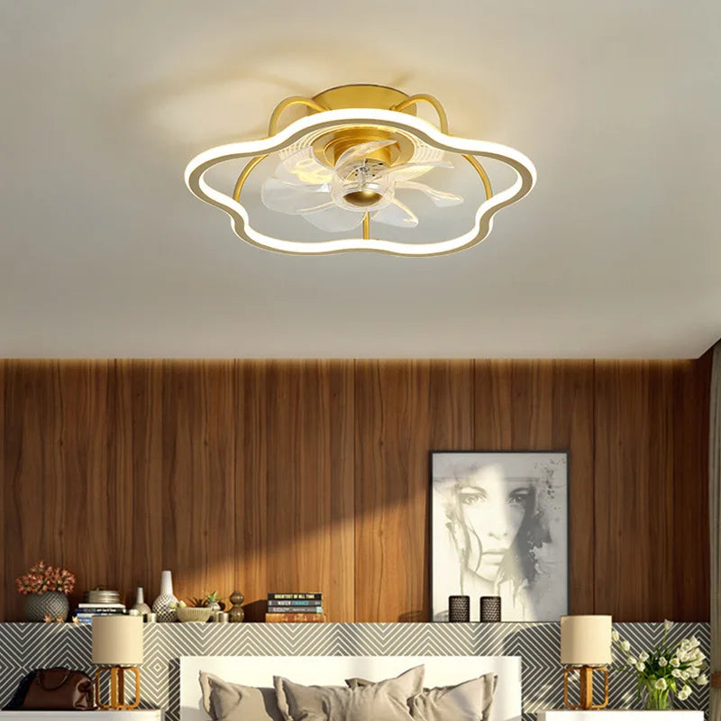 DecorBites™ LED Ceiling Fan with Remote Control, Modern Silent Lighting Fixture for Bedroom and Dining Room