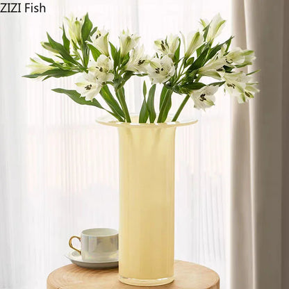 DecorBites™ Jade Trumpet Glass Vase Hydroponics Flower Pot Desk Decoration