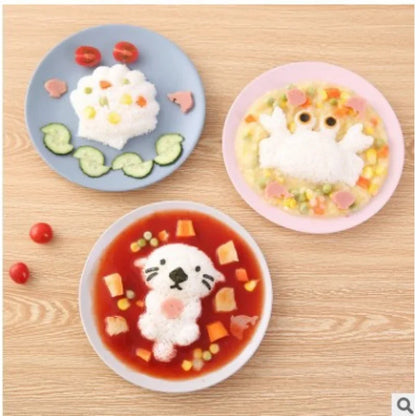 DecorBites™ Cartoon Cute Animal Sushi Mold Set - Dog Shell Crab Seal Rice Ball Mold
