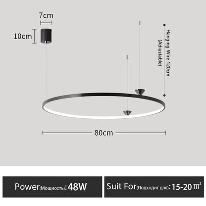 DecorBites™ Circular All-Copper Italian Style LED Pendant Lamp for Living Room and Bedroom